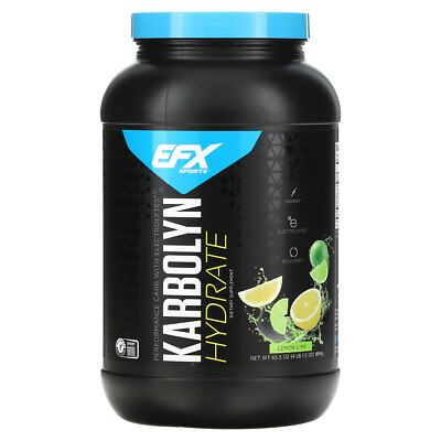 EFX Sports Karbolyn Hydrate Lemon Lime 65 5 унций 1856 г без глютена, информированный