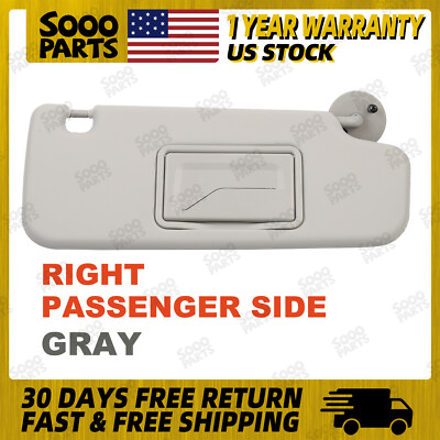 Gray Right Passenger Side Sun Visor For 2012-2016 Chevrolet Sonic 1.4L 1.6L 1.8L