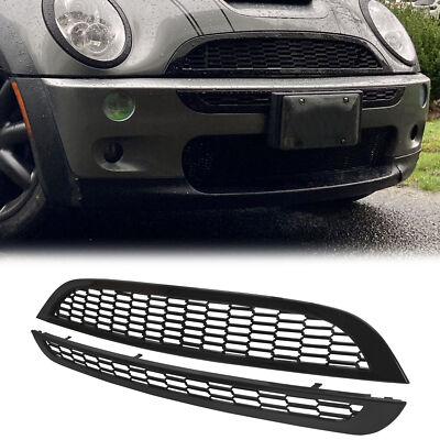 Honeycomb Mesh Front Grille Upper&Lower FOR 2002-06 Mini Cooper & S R50 R52 R53