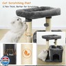 Innsfurr Small Cat Tree for Indoor Cats, Cat Tower with Scratching Posts for Multiple Cats, Plush Cozy Perch, Cat Massage Brush, Activity Hanging Pompoms, Dark Grey