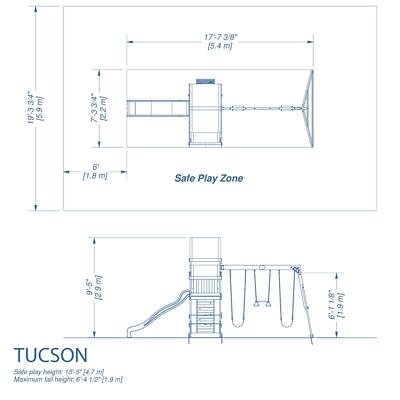 Backyard Discovery Cedar Wooden Swing Set Kids Outdoor 8 Ft Slide Playground ...