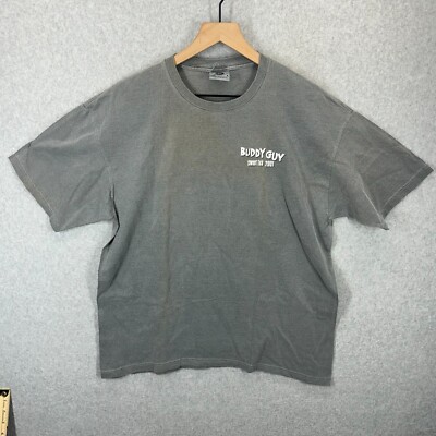 Vintage Buddy Guy Sweet Tea 2001 Tour Tee Shirt Mens L Gray Anvil Tag Fading