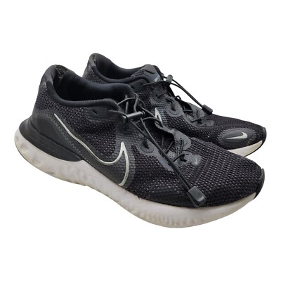 Nike Renew Run Sneakers Mens Sz 12 CK6357 002 Black/Metallic Silver-White 