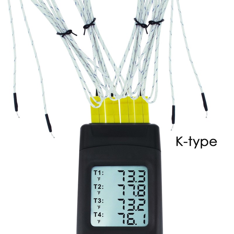 Professional 4 KType Thermocouple Metal & Bead Probe Thermometer
