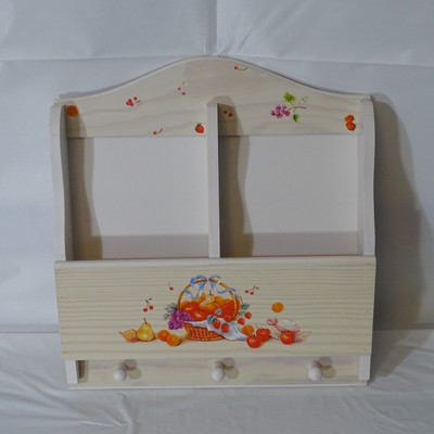 Vintage Wood Letter Holder with Fruit design Home Decor Wall Hanging Wal-Mart