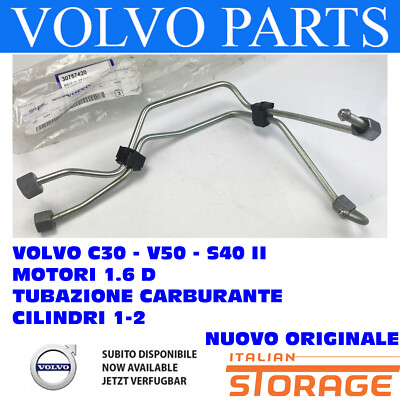 VOLVO C30 S40 II V50 1.6 D Fuel Pipe Cylinders 1-2 Original 30757420