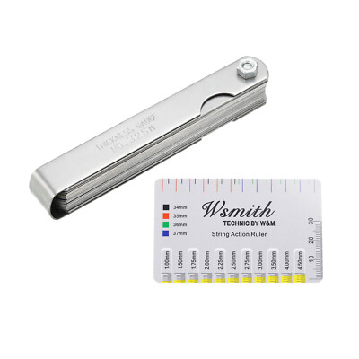 Feeler Gauge Dual Marked Measuring Tool 32 Blades and String Action Ruler