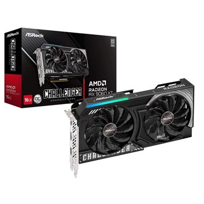 ASRock AMD Radeon RX 9060 XT Challenger OC 16GB GDDR6 Graphics Card, 2048 Stream