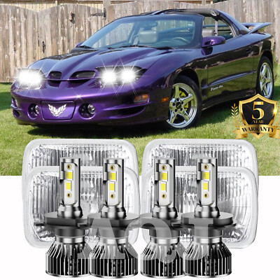 4Pc 4x6'' LED Headlights Hi/Lo Beam For Pontiac Firebird Trans Am 1998 2000-2002+
