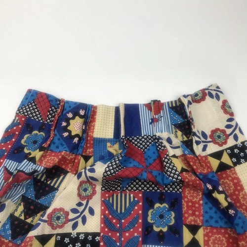 VTG Set Of 4 Barkcloth Curtain Panels Patchwork Quilt Style Eagle Pleated Top