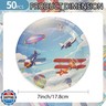 PUEVENYI 50PCS Airplane Party Paper Plates - 7Inch Airplane Blue Sky Dessert Plates for Cake Salad Fruit Disposable Decoration Supplies for Baby Shower Kids Birthday Party, Serve 50