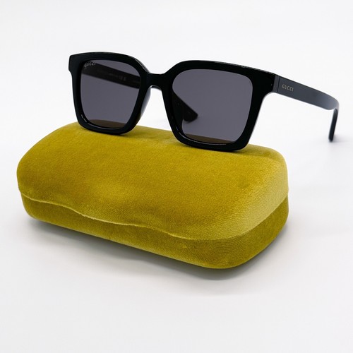 NEW GUCCI GG1582SK 001 SQUARE BLACK GRAY MEN SUNGLASSES