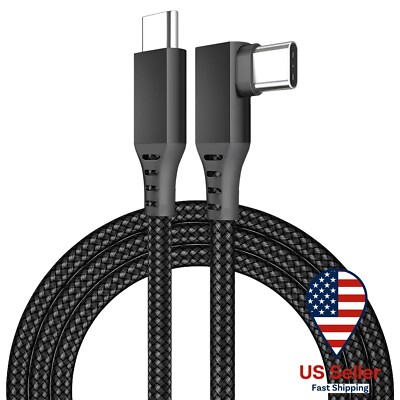 VR Link Cable USB-C to USB-C   90 Degree Type-C Nylon Braided Cable   10ft