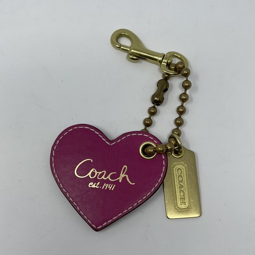 キーホルダー・キーリング Coach l Heart Keyring - Coach - Leather - Multi Coach Leather Heart Key Chains, Rings & Finders for Women