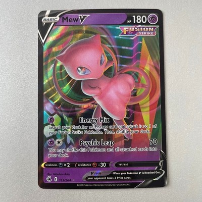 Pokémon Fusion Strike #113 Mew V Full Art Holo Ultra Rare