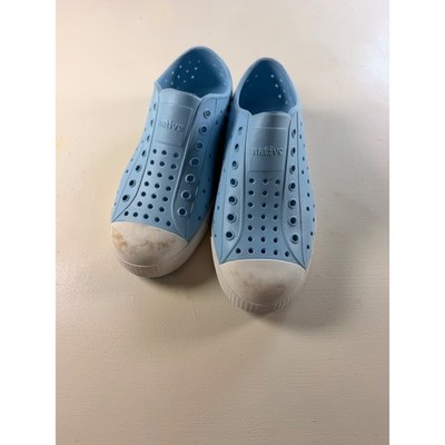 Native Jefferson Shoes Kids J2 Blue Modern Perforated Slip On Water Sneakers