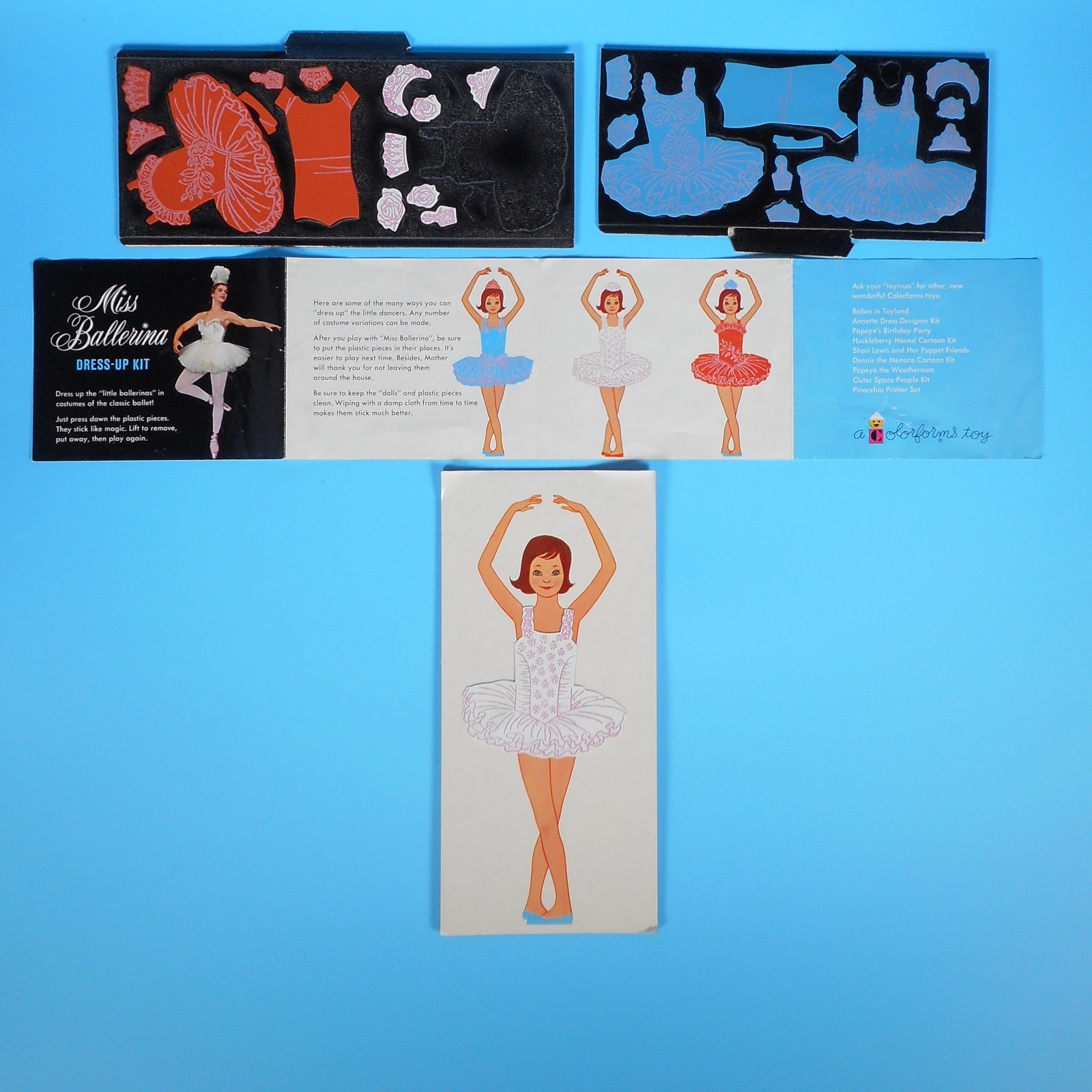 VTG 1960s Miss Ballerina + Mary Poppins Colorforms Toys Dress-Up Kits MCM Disney