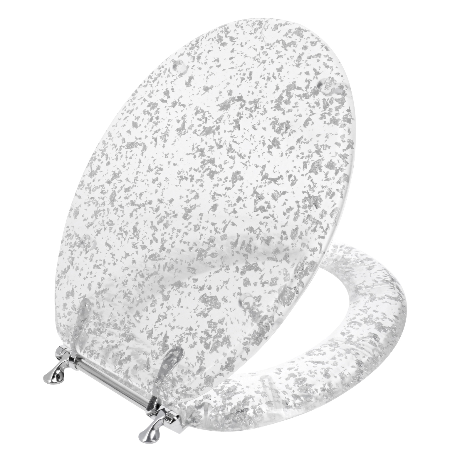 Elongated Silver Toilet Seat