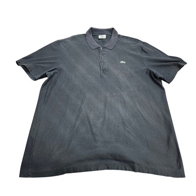 Lacoste Sport Mens Charcoal Grey Wavy Textured Polo Shirt Size 7 XXL