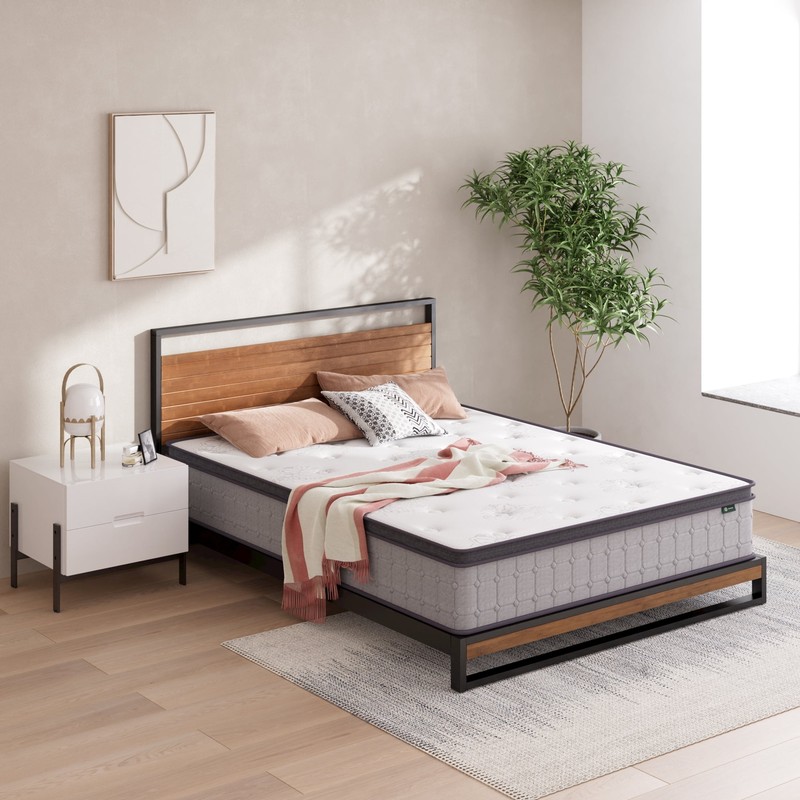 Zinus Pressure Relief Extra Firm Hybrid Mattress Comfort Foam and Pocket Spring