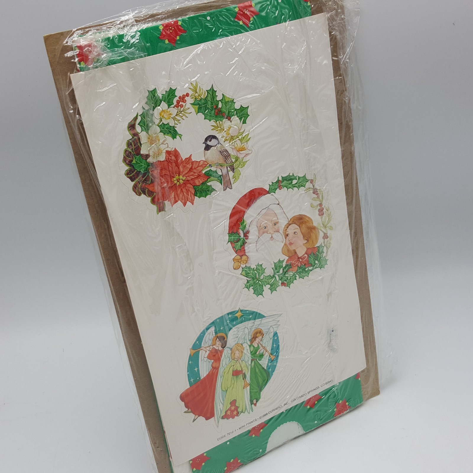Sticker Lot 3 Lunch Sack Angel Bird Santa 1980s