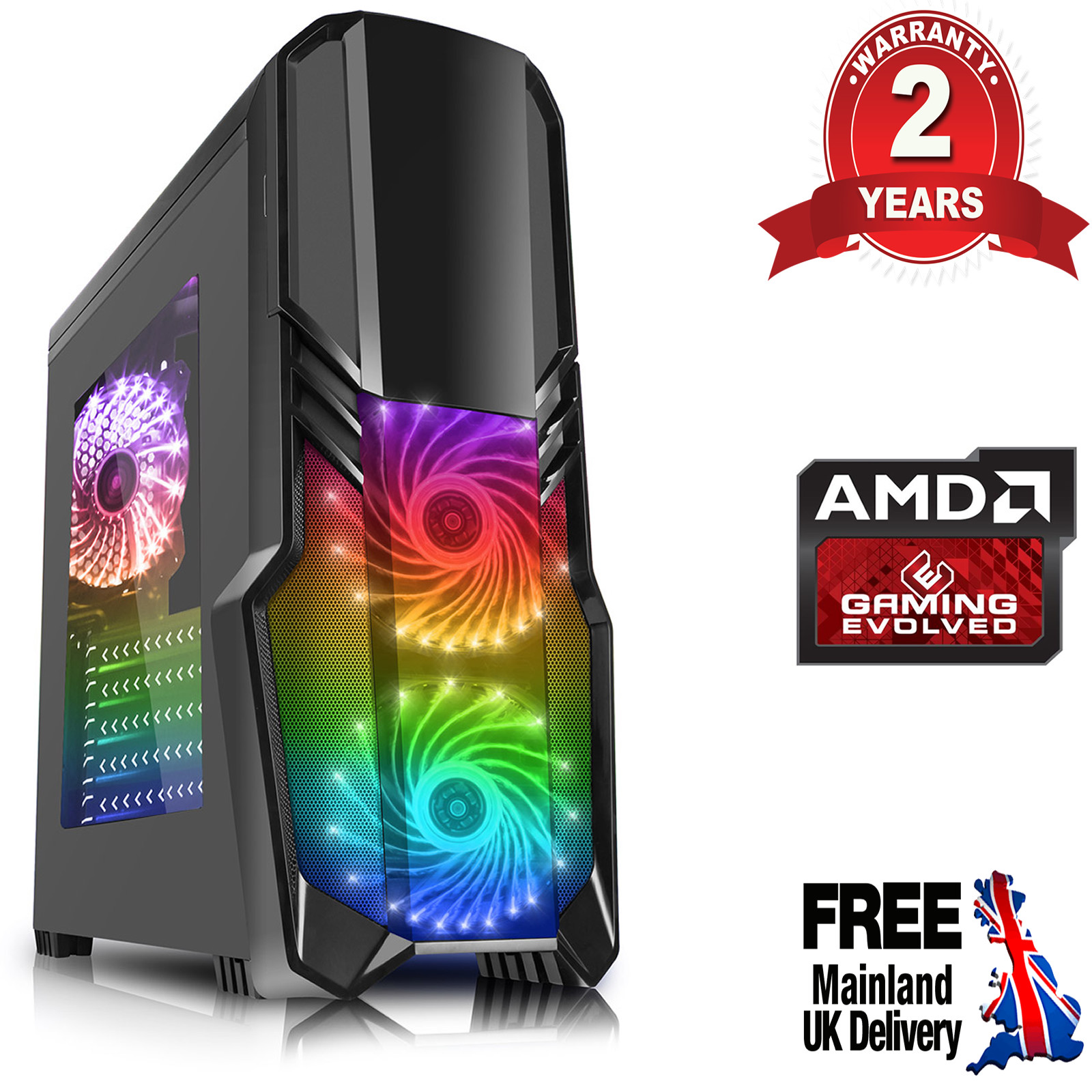Ultra Fast AMD Dual Core 8GB 1TB Home Office Gaming PC Computer WIFI HD