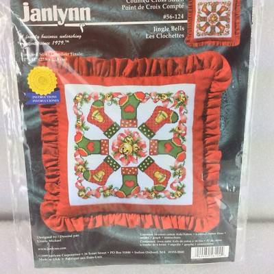 Jingle Bells Janlynn Counted Cross Stitch Kit 11 x 11 NIP Unopened 1999 56-124