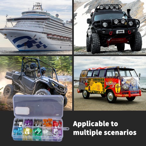 Mini Car Fuse Assortment Assorted Kit Blade Set Auto 120 pc Truck Automotive