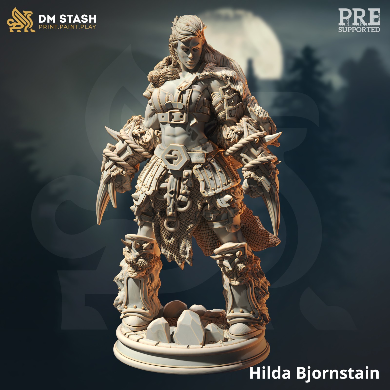 Dungeons & Dragons Human-Form Barbarian Miniature - Hilda - DnD RPG Wargames