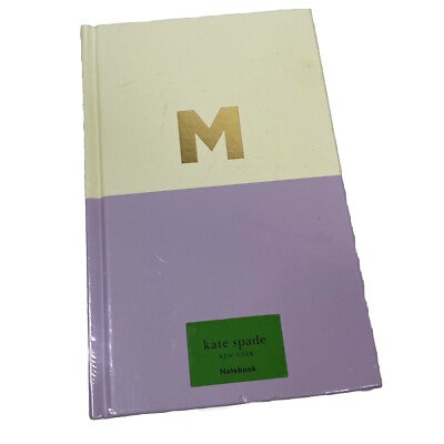 Kate Spade Gold Foil and Purple Initial  M  Dipped Notebook Diary Journal 200Pgs