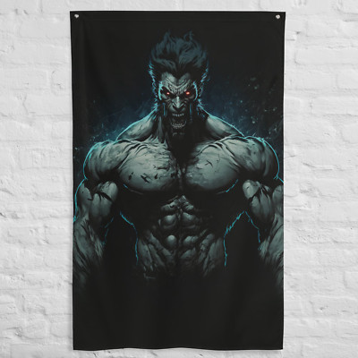 Muscle Werewolf V3 Gym Flag - Motivational Workout Banner
