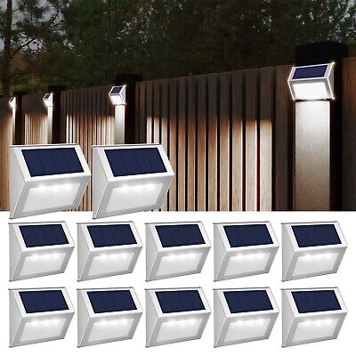 12 Pack Solar Fence LED Lights, Deck Lights Solar Powered Waterproof Cool Light