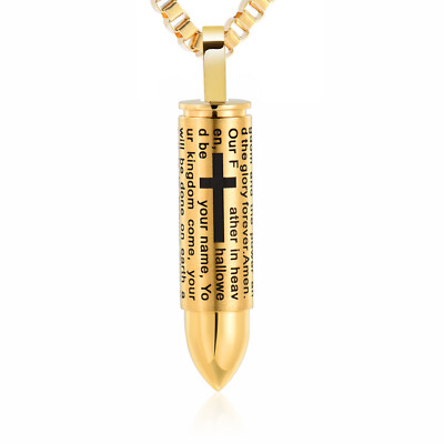 Bullet Hollow Pendant for Cremation Ashes Hair Urn Necklace Memorial Jewelry