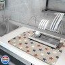 Patriotic July of 4th Blue Red White Star Dish Drying Mat for Kitchen Counter 18x24 Independence Day Absorbent Reversible Microfiber Drying Mats Kitchen Countertop Protector Dishes Drainer Rack Pad