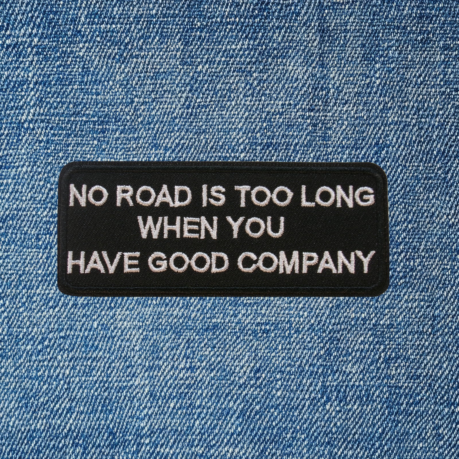 No Road Too Long Patch Biker Motorcycle Rider Quote Iron On Sew On Applique