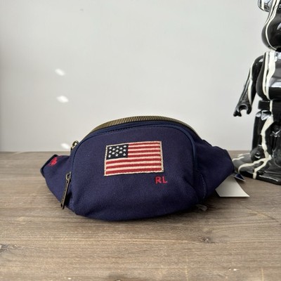 Polo Ralph Lauren American Flag Crossbody Waist Pouch Bum Bag Navy Blue One size