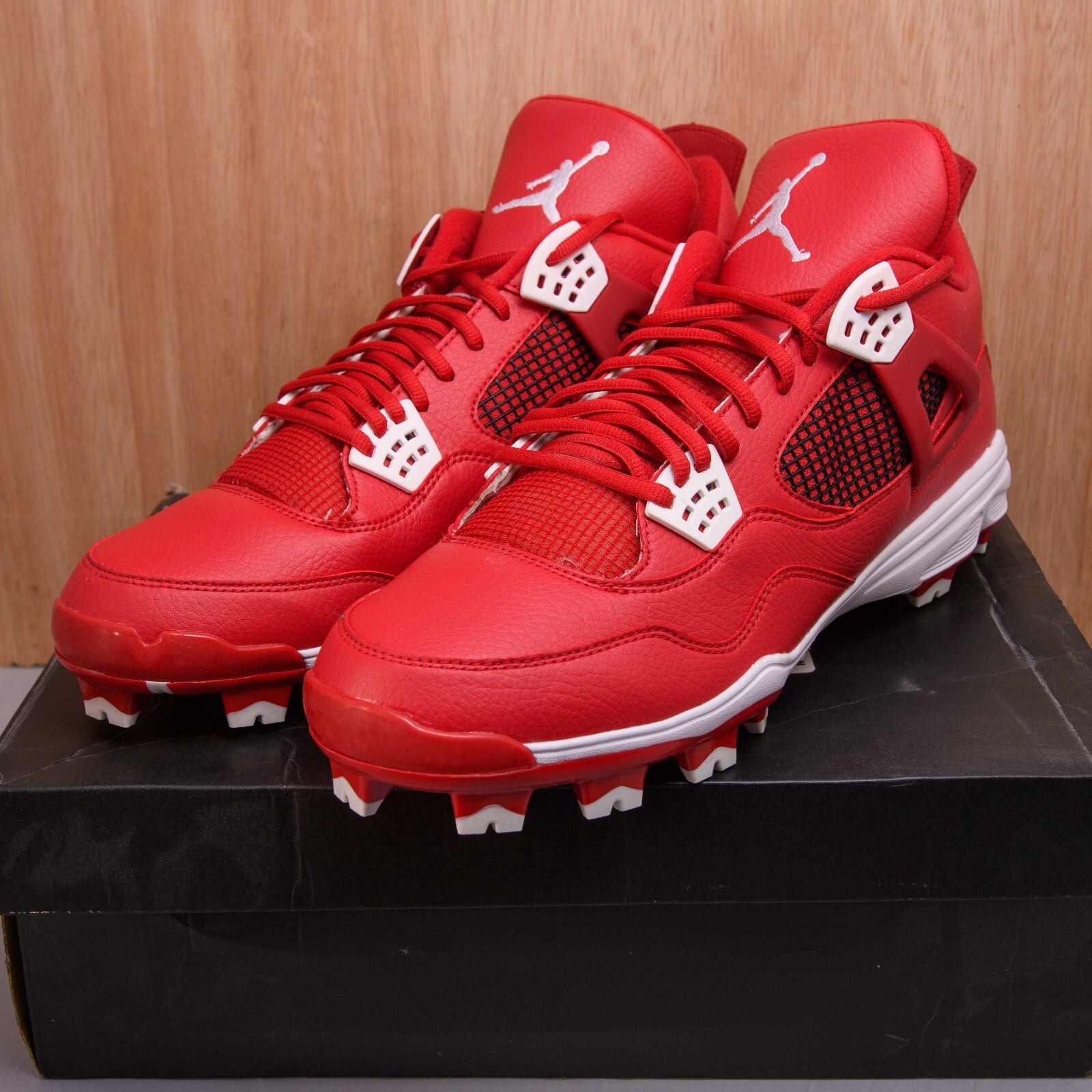 Size 14 - 2015 Men's Jordan IV Retro MCS Cleats Gym Red NIB