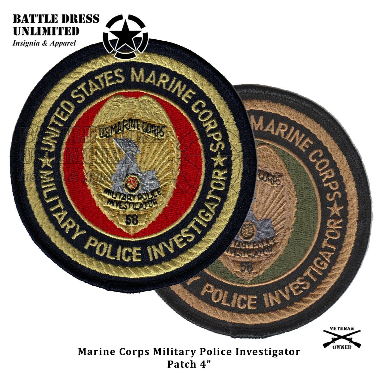 USMC MP バッジ US Marine MP Badge Shaped Sticker (Cop Military Police Logo