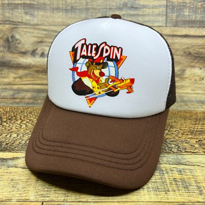 Tale Spin Mens Trucker Hat Brown Snapback 1990 Animated Cartoon Retro TV Cap