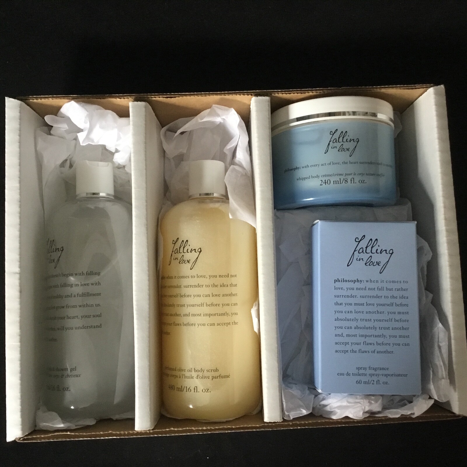 Philosophy Falling In Love Large 4 piece Set NEW SEALED