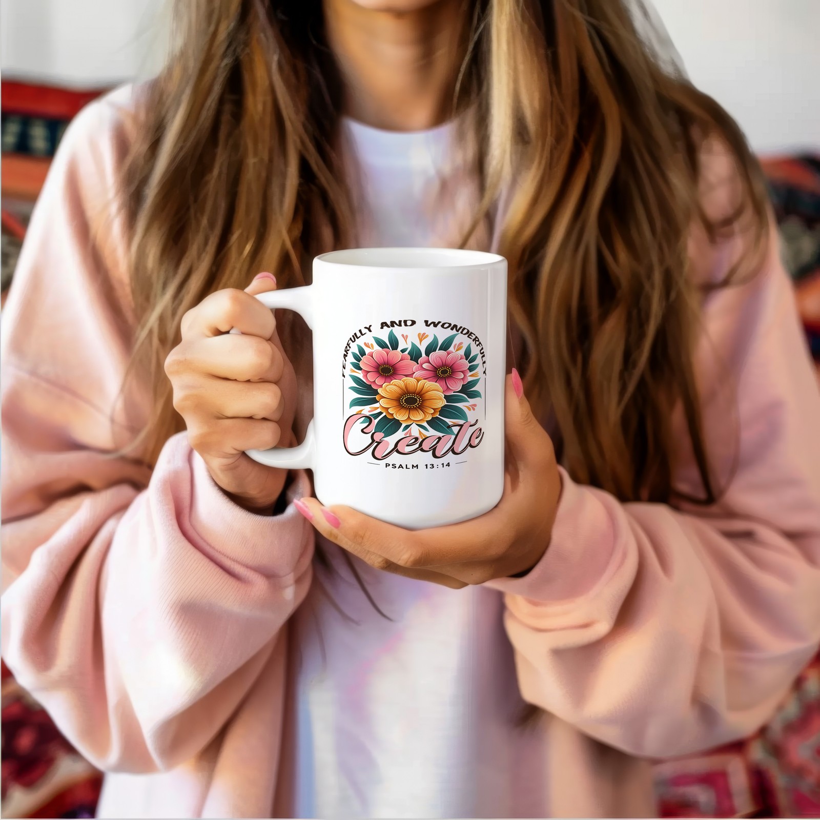 Bible Verse Mug Fearfully and wonderfully Create Psalm 13:14