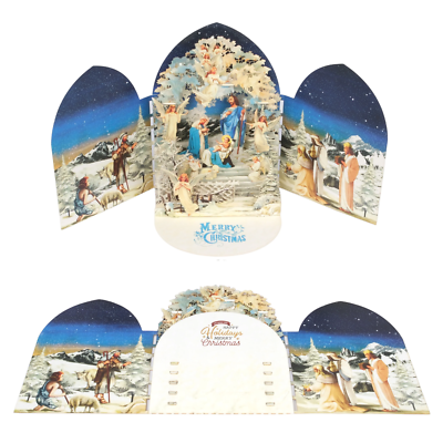 Merry Christmas Amazing 3D Pop-Up Greeting Card The Religious Christmas Nativity