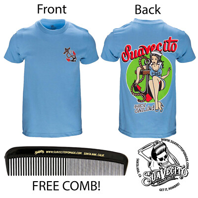 Men's Suavecito Hey Sailor Blue Tee Shirt (S, M, L, XL, 2XL, 3XL, 4XL, 5XL)