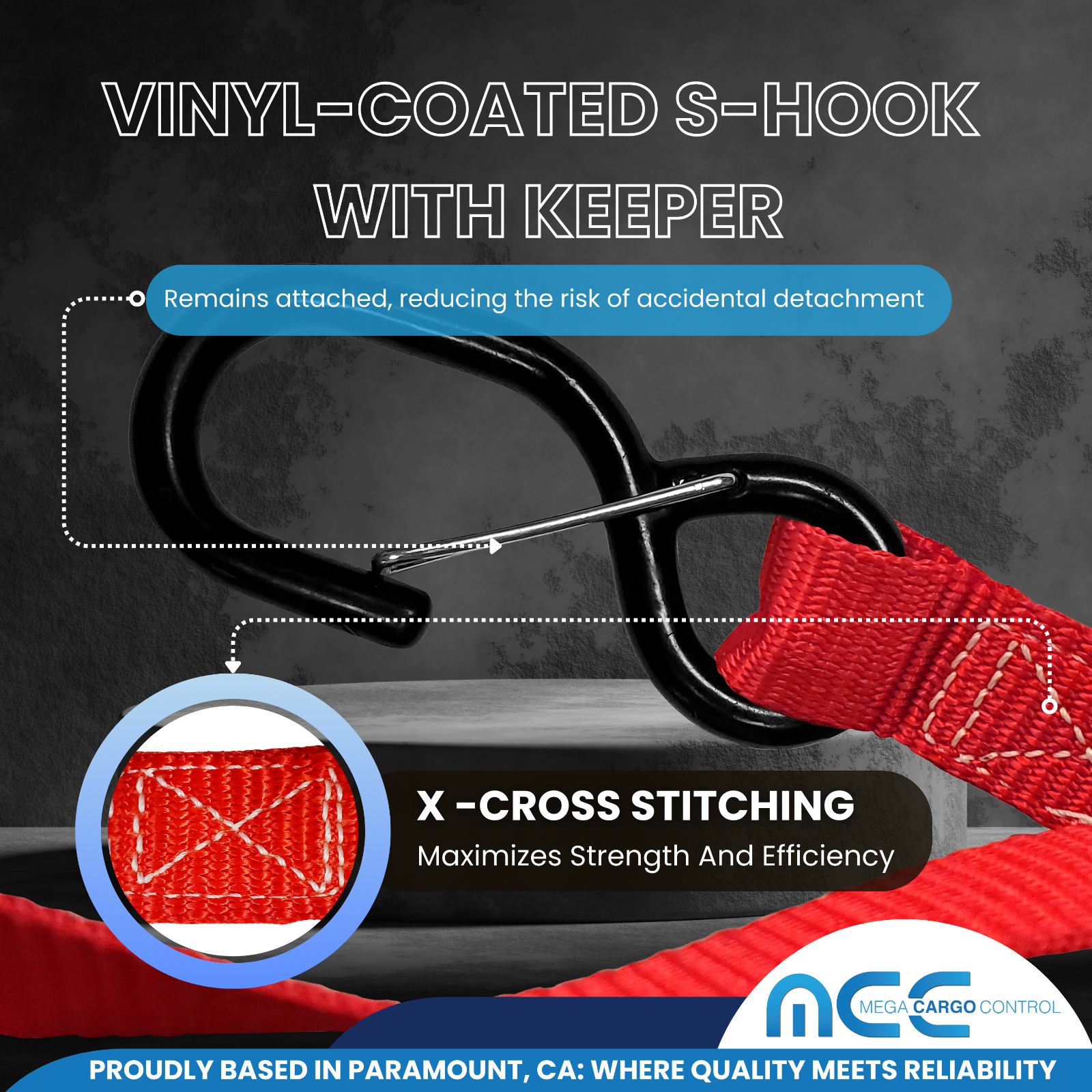 2 Pack 1" x 6' Cam Buckle Tie Down Strap w/ S Hook For Boat Motorcycle Bike