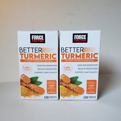 Lot 2 Bottle Force Factor Better Turmeric Clinical Strength Curcumin Exp 05/2026