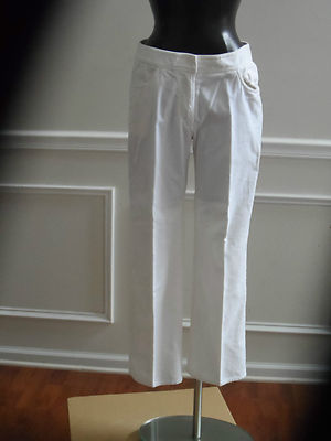 NEW JIL SANDER WHITE  VELVET PANTS  SZ 40  