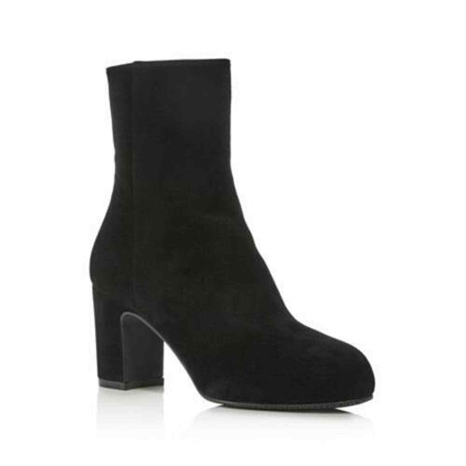 

Женские черные ботильоны Gianella на молнии с круглым носком Stuart Weitzman, США 6, Черный