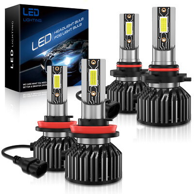 LED Headlights 9005 High Beam H11 Low Beam Bulbs Super Bright 6000K Xenon White