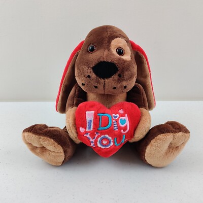 Ganz I Dig You Trixie the Brown Dog Puppy  Plush Stuffed Animal Valentine 