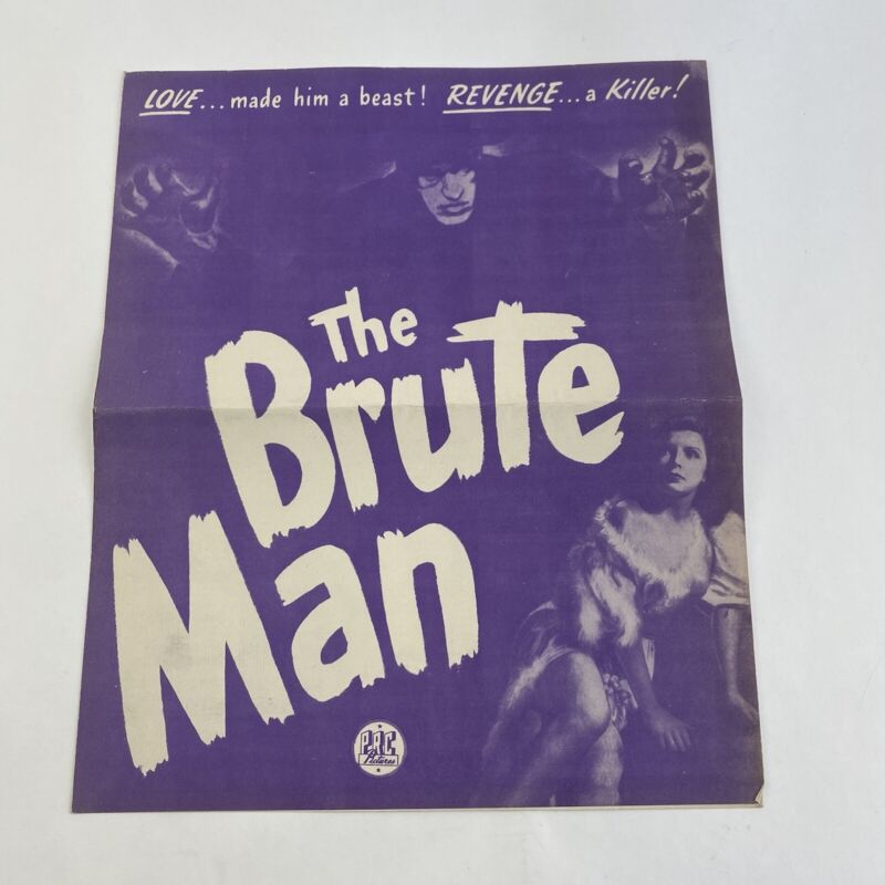 Vintage Movie Pressbook Ad The Brute Man Horror Film 1946 Rondo Hatton Jan Wiley